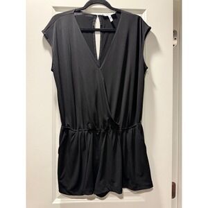 BCBGeneration Black Surplice V-Neck Romper Sleeveless Elastic Waist Medium